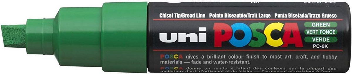 Marker Pen - Verfstift Enkele - Decoreren Diverse Oppervlakken - 8mm Beitel Punt - 1 Stuk - Groen