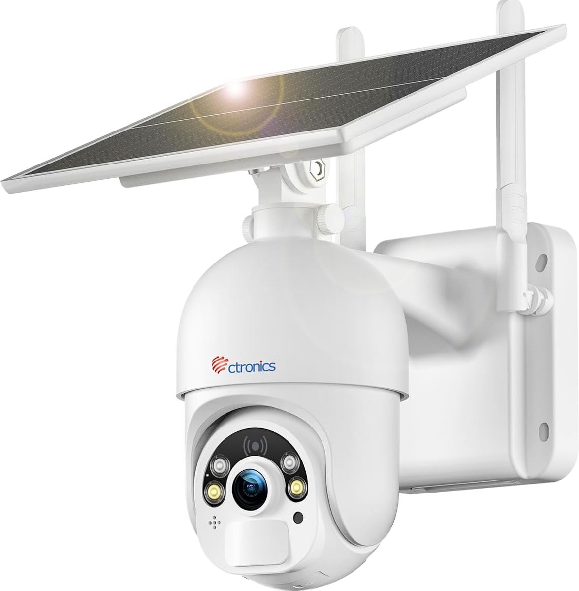 Bewakingscamera Buiten - Zonnecamera Wifi - Huis Beveiligen - 5MP Kleuren Nachtzicht - 30 Meter Bereik - Wit