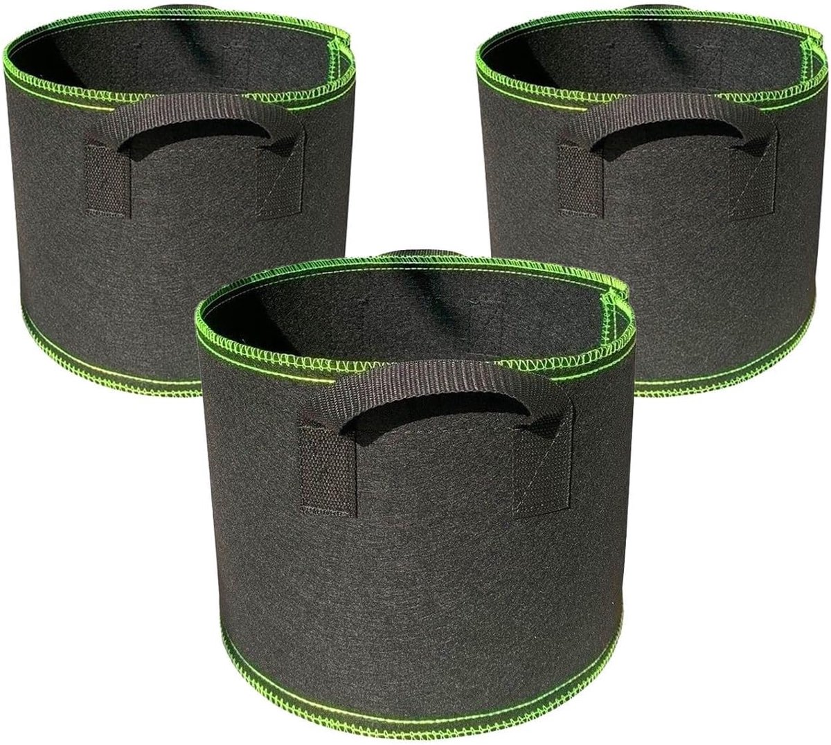 Plantzakken Set - Kweekzakken Tuin - Planten Kweken - Ademend Materiaal - 3 stuks - Zwart
