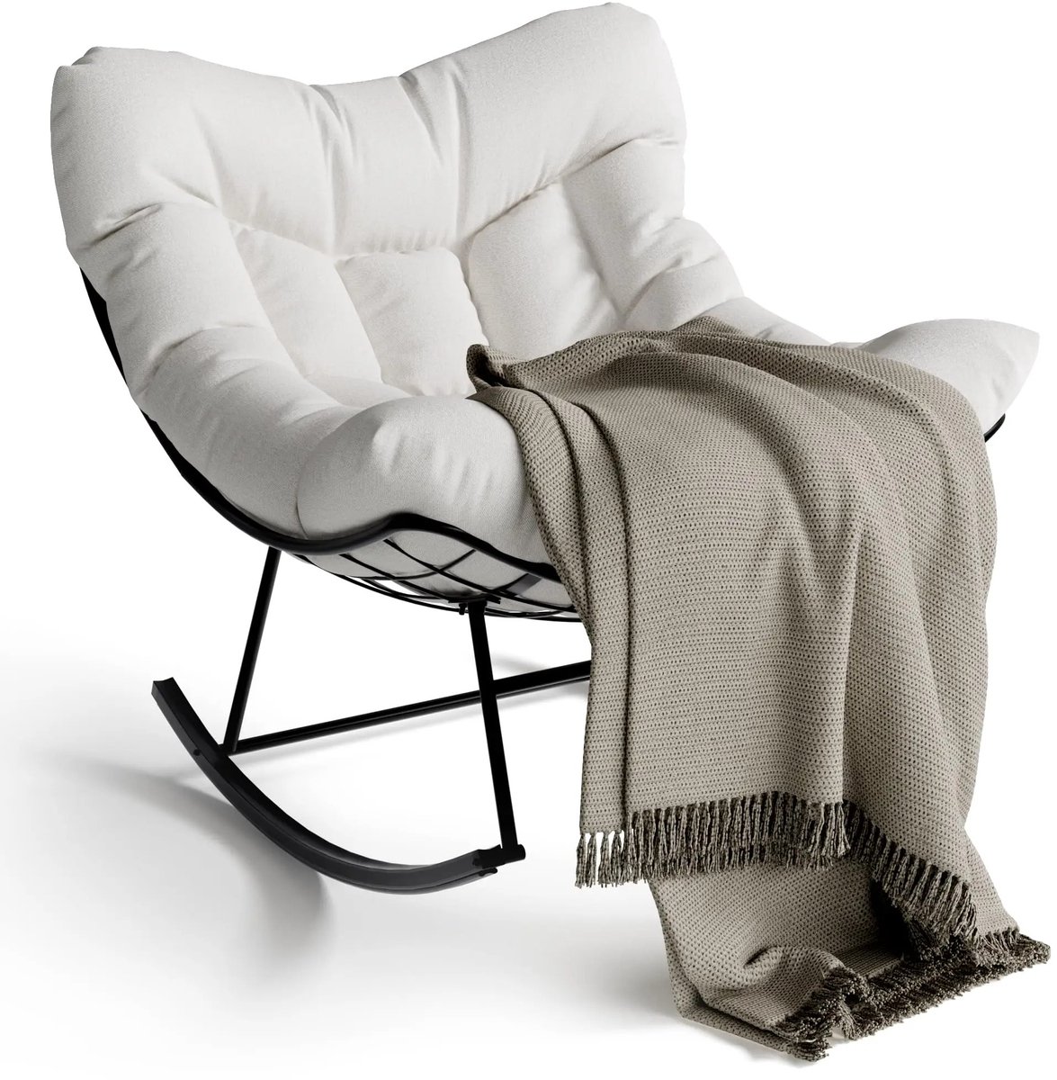 Turold Stoel - Schommelstoel - Relaxfauteuil - Relaxstoel - Papasan Schommelstoel, Dik Kus