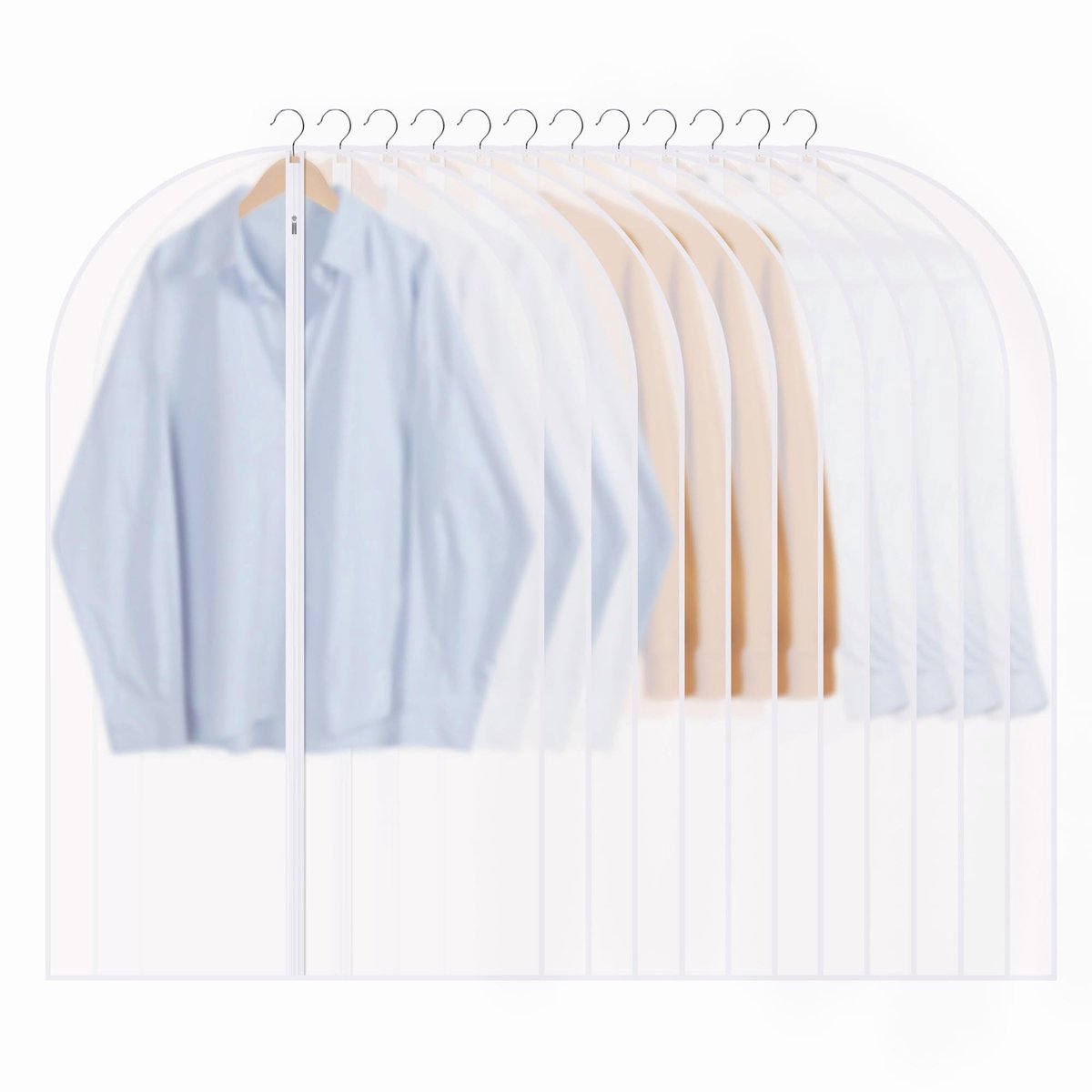 Dailygoods - 12 Stuks Transparante Kledinghoezen - Stofdicht en Waterdicht