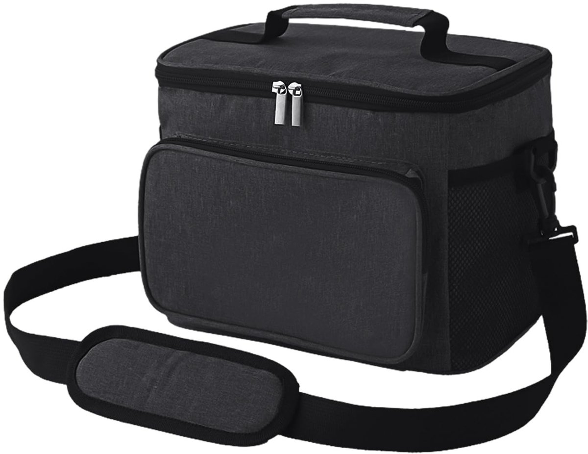 Dailygoods- Lunchtas Geïsoleerd - Waterdichte Koeltas - Verstelbare Schouderriem - Grote Capaciteit - Oxford-Stof - 25,5 x 17 x 20,5 cm