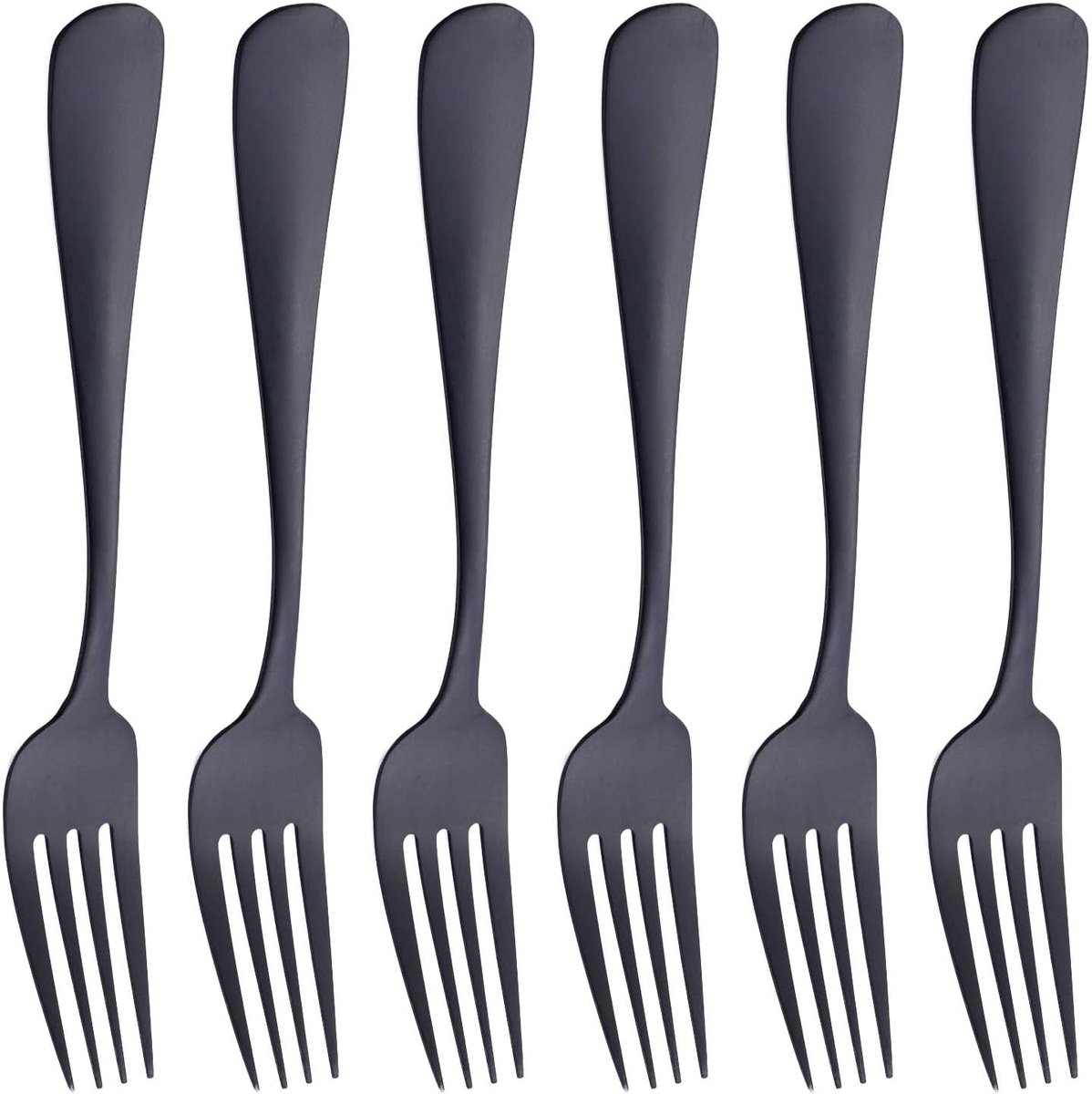 Dailygoods- Bestekset 6 Persoons - Roestvrij Staal - Matzwart - Vaatwasmachinebestendig - Elegant Design - Duurzaam en Veilig - Vorken