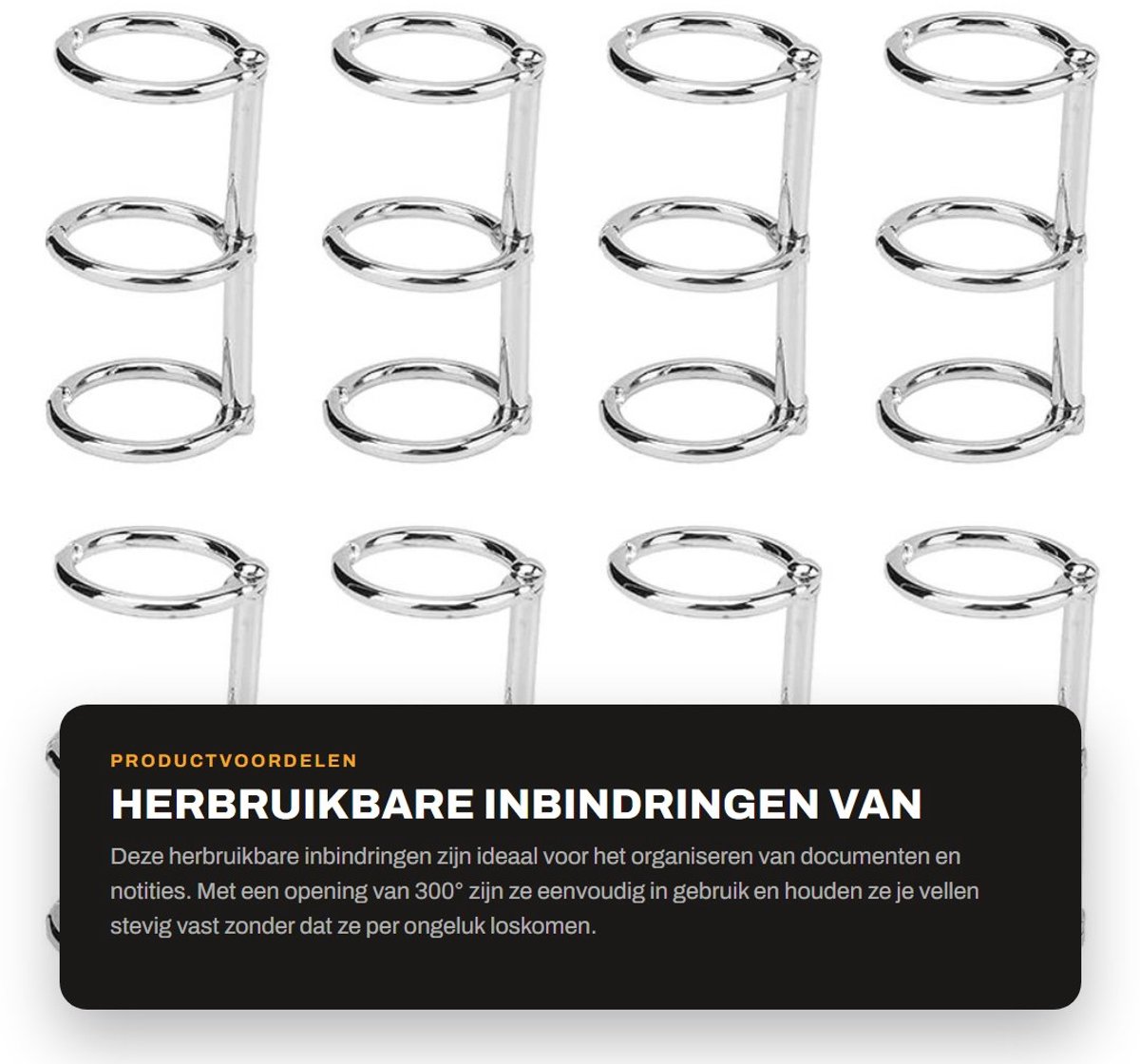 Dailygoods- Inbindringen Gegalvaniseerd Metaal - Herbruikbare Notebookringen - 3 Gaten - Losbladige Binding - Robuust Ontwerp - Superieure Functionaliteit - Notitieboekringen