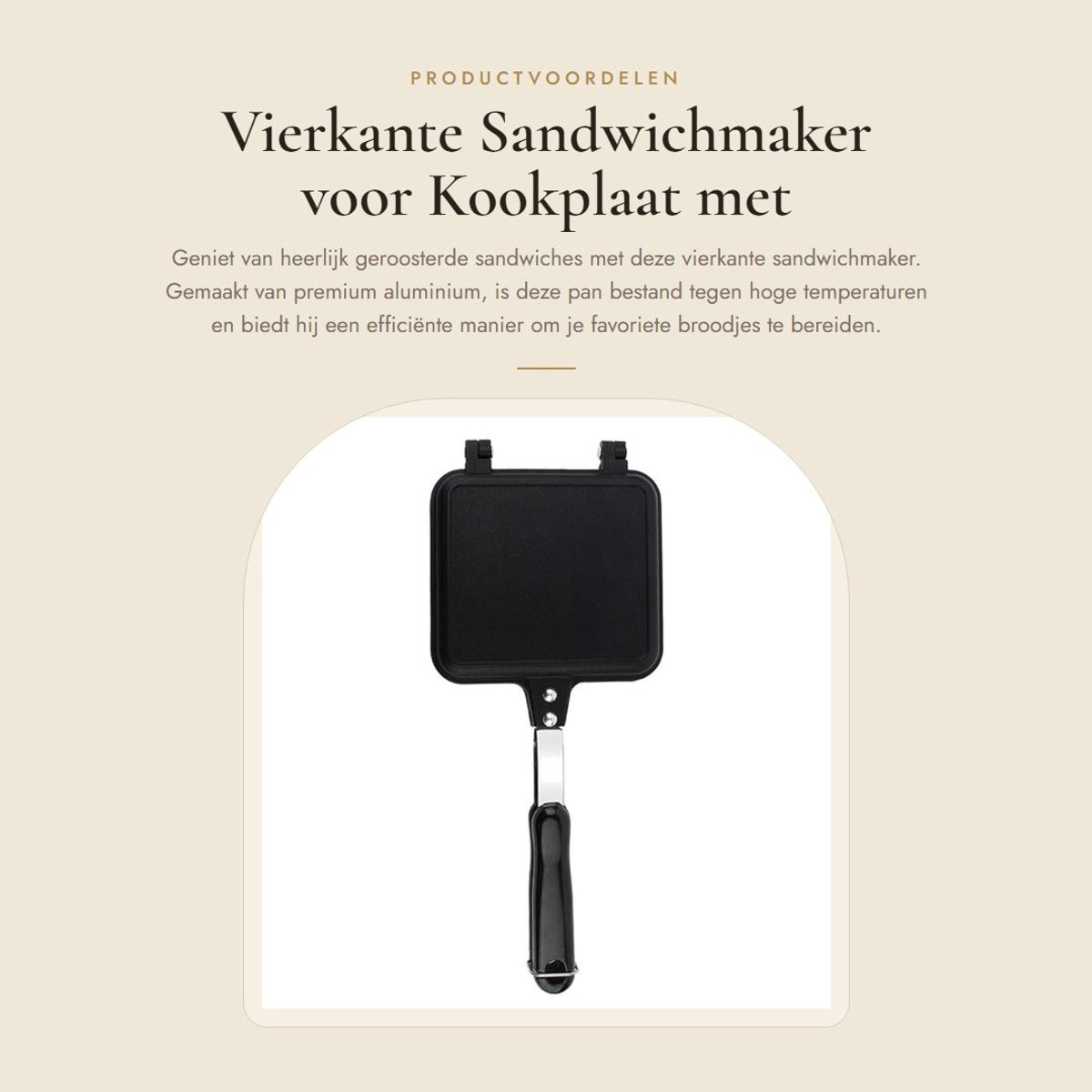 Dailygoods- Sandwichmaker - Vierkante Grillpan - Anti-aanbak Panini-maker - Duurzaam Aluminium - Eenvoudig Opbergen - Hoge Efficiëntie