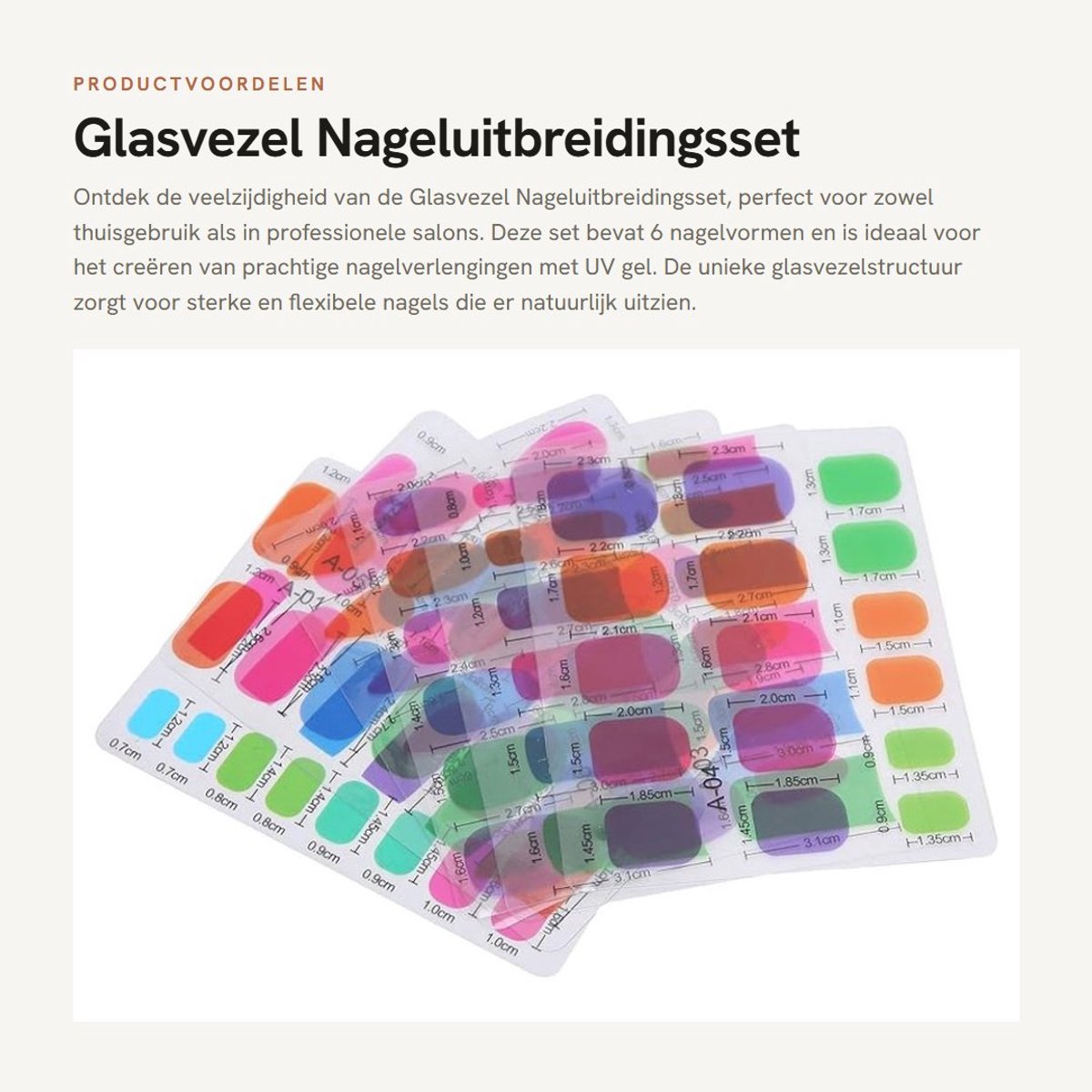 Dailygoods - Glasvezel Nageluitbreidingsset - Nagelverlenging DIY - Complete set voor nagelkunst - 6 Nagelvormen - Geschikt voor thuis en salon