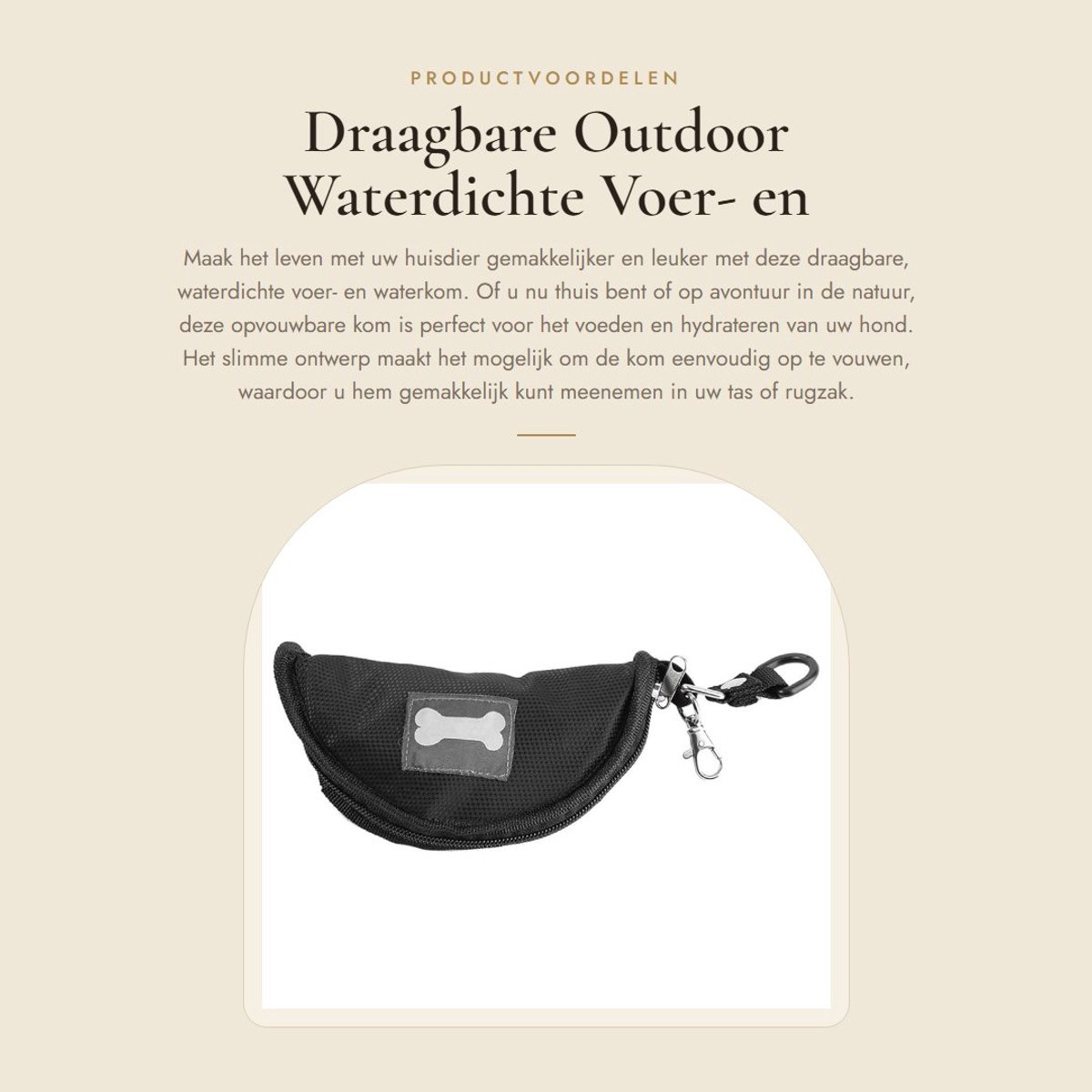 Dailygoods- Voerkom Waterdicht - Opvouwbaar - Draagbaar - Polyester - Voor Huisdieren - Universele Maat - Hondenkom