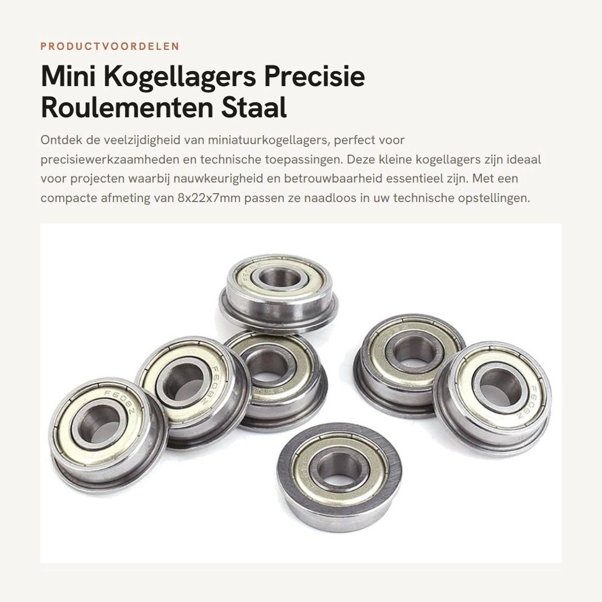 Dailygoods- Mini Lagers 10 Stuks - Kogellagers - Precisiewerk - Hoog Temperatuurbestendig - Roestvrij Staal - Binnendiameter 5mm - Kogellager