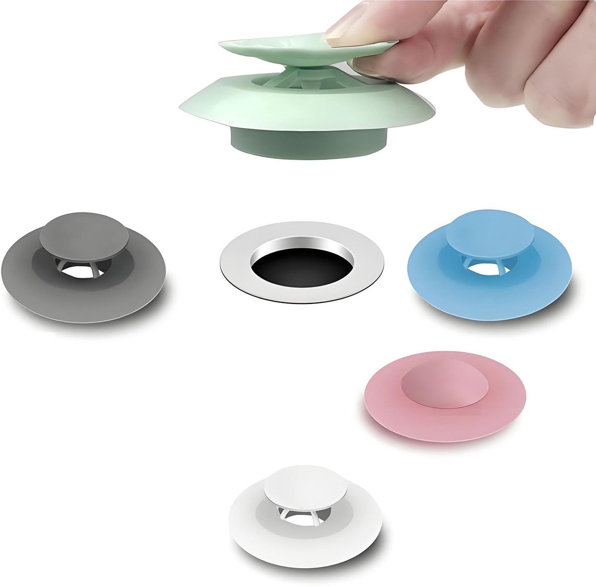 Dailygoods- Afvoerzeef Siliconen - Afvoerfilter - Afvoerstop - Korfplug - Afvoerzeef Douche - 5 Kleuren