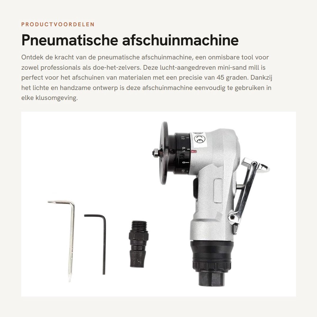 Dailygoods- Afschuinmachine Pneumatisch - Handheld - 45° - Topkwaliteit - Industriële Gereedschappen - Beste Service - Schuurmachine