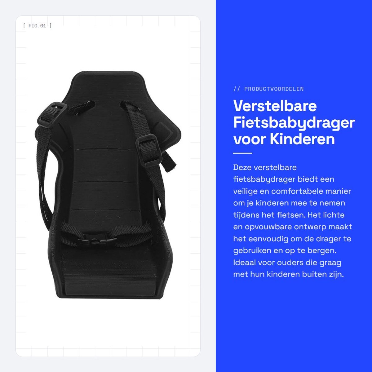 Dailygoods- Fietsbabydrager verstelbaar - Fietszitje Achter - Opvouwbaar - Lichtgewicht - Outdoor Spel - Geschikt voor Kinderen