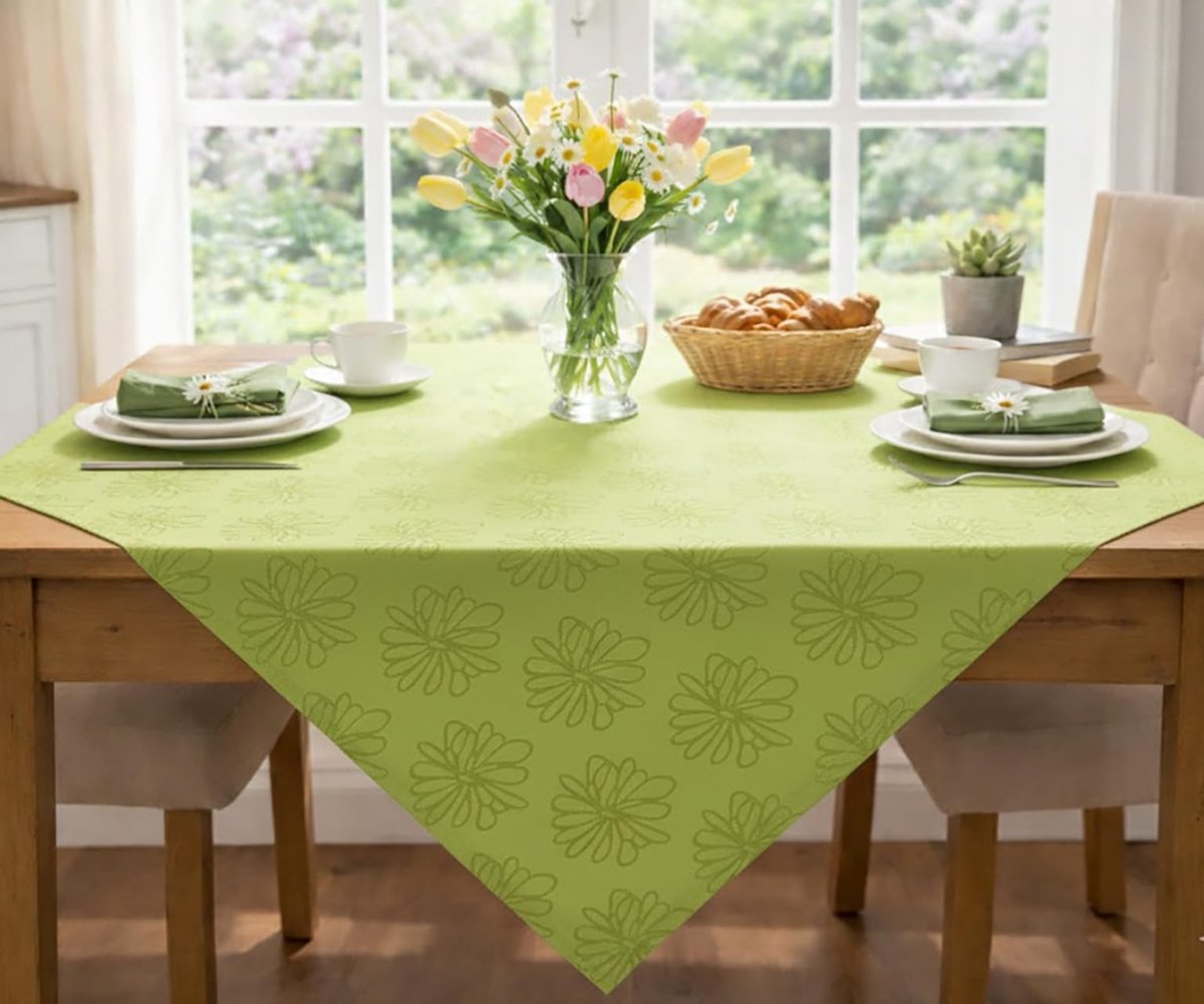 Dailygoody - Kussenhoes - Groene zeebloemen - Stijlvol en elegant