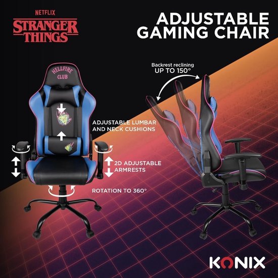 Gamestoel - Comfortabele stoel - Langdurig zitten - Verstelbare rugleuning - 205 kg - Zwart — afbeelding 2