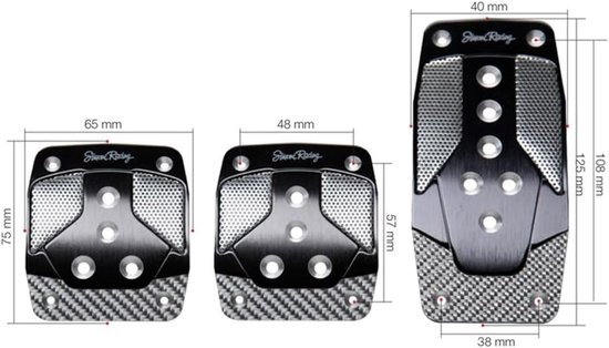 Set Pedalen - Auto Accessoires - Auto Personalisatie - Eenvoudige Installatie - 37 x 13 cm - Zwart Aluminium — afbeelding 4