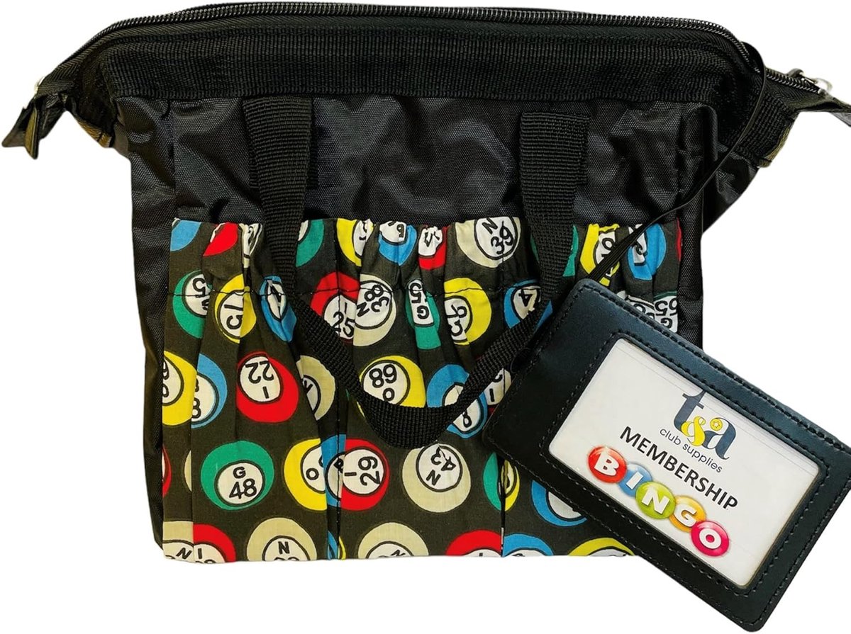 Bingo Tas - Dabber Houder - Bingo Avonden - Kaarthouder Inclusief - 30 x 15 x 19 cm - Zwart