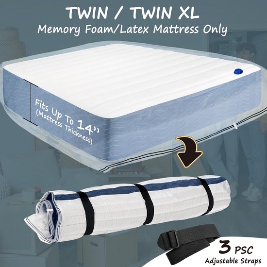Vacuüm matraszak - Opbergzak - Matras opbergen - 80% ruimtebesparing - Twin/Twin XL - Wit — afbeelding 5