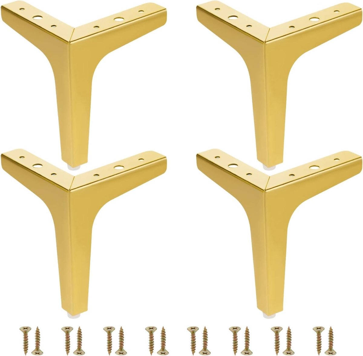Dailygoods - 6 Inch Gouden Meubelpoten - Moderne Driehoekige Stijl - 15 cm Hoogte - Ideaal voor Doe-Het-Zelvers - Voor Diverse Meubels - Stevig en Duu...