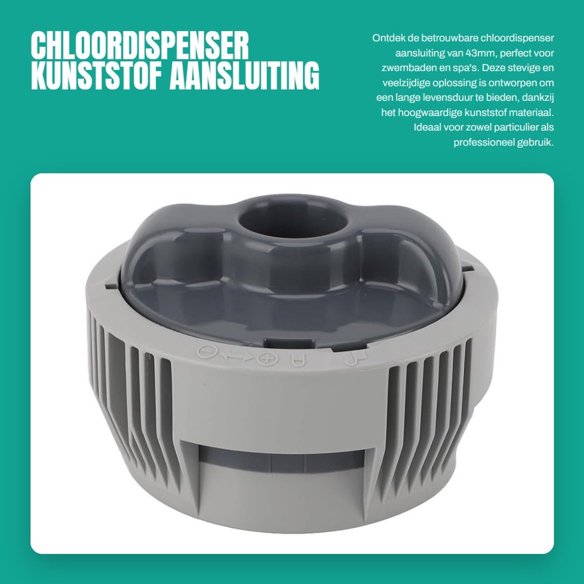 Dailygoods- Chloordispenser Stevig Kunststof - Aansluiting 43mm - Vervanging P03821 - Geschikt voor Zwembad - Eenvoudige Installatie - Duurzaam Gebruik - Zwembadaccessoire