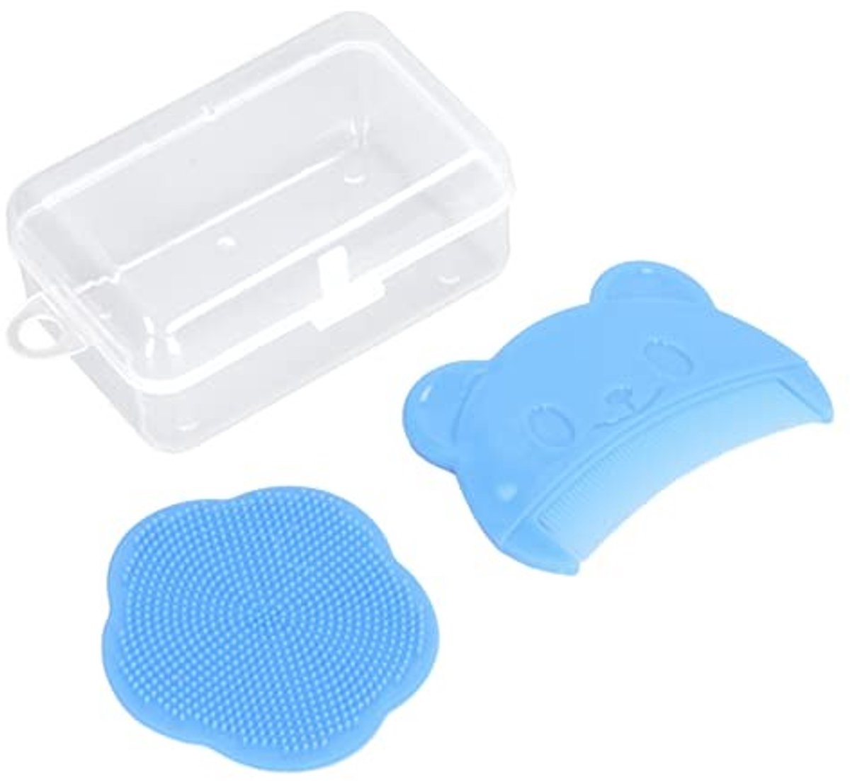 Dailygoods - Baby Hoofdhuid Borstel Set - Zachte Siliconen Borstel - Comfortabele Verzorging - Blauw - Exfoliëren en Masseren - Geschikt voor Pasgebor...