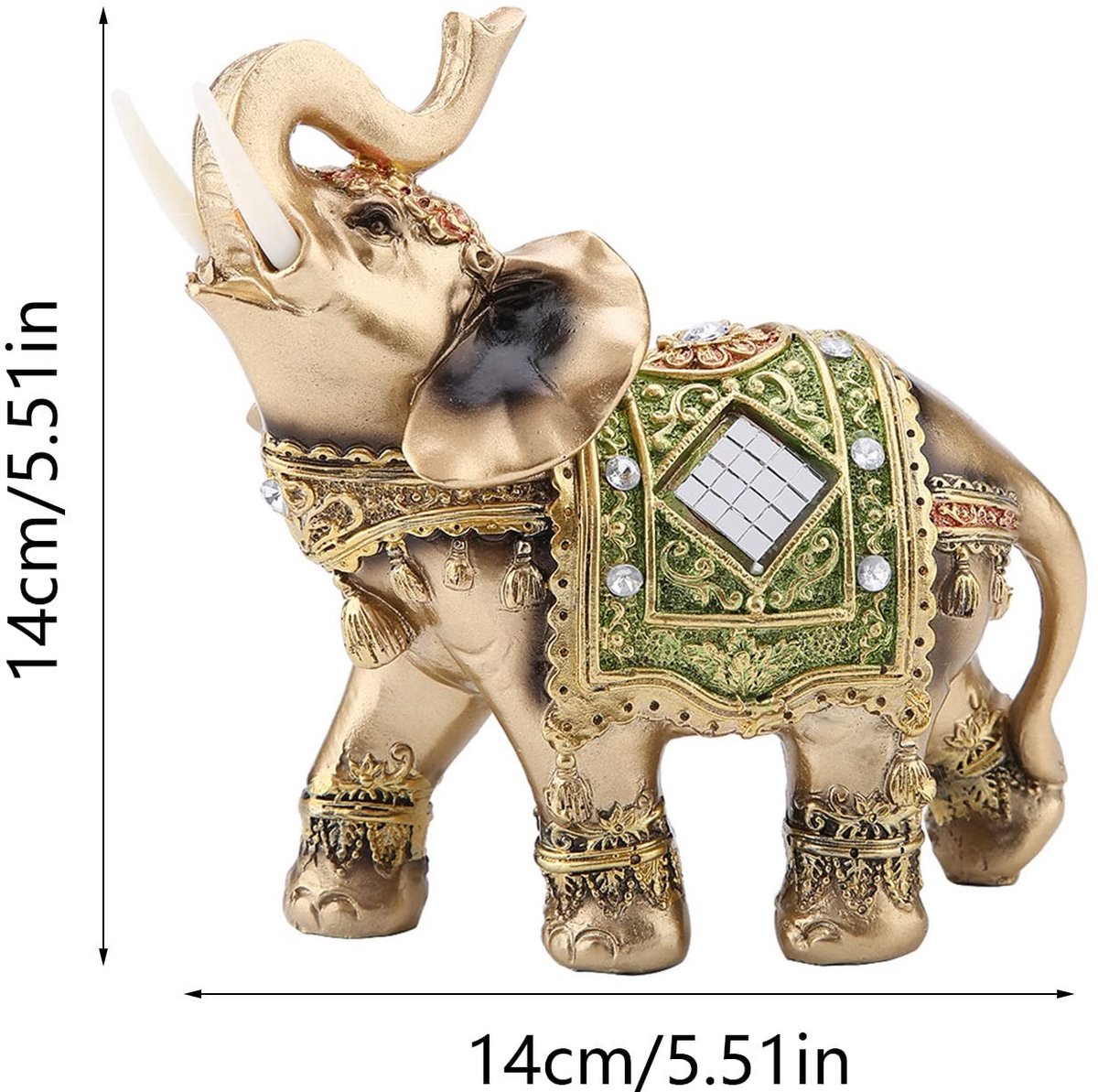 Dailygoods- Olifantenbeeld - Feng Shui Decoratie - Olifanten Beeld - Geluksgeschenk - Rijkdom - Thuis/Kantoor Decoratie - Decoratiebeeld