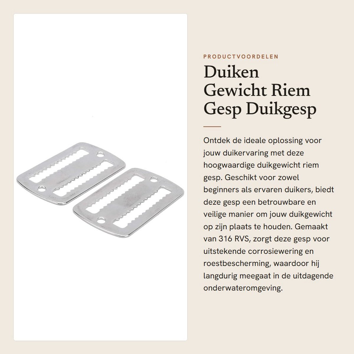 Dailygoods - Duiken Gewicht Riem Gesp - Duikgesp - Corrosiewerend en Duurzaam - Duikaccessoires - Scuba Diving Gewicht Riem - Ideaal voor Duikers