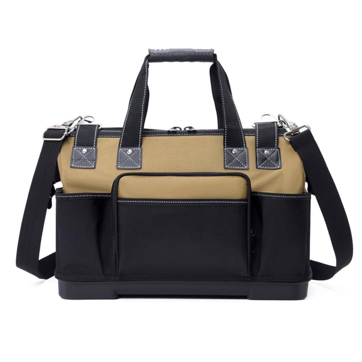 Dailygoods - Canvas Tool Bag - Professionele Gereedschapszak - Zwart - Multifunctionele Tas - Ideaal voor Elektriciens - 17 Compartimenten