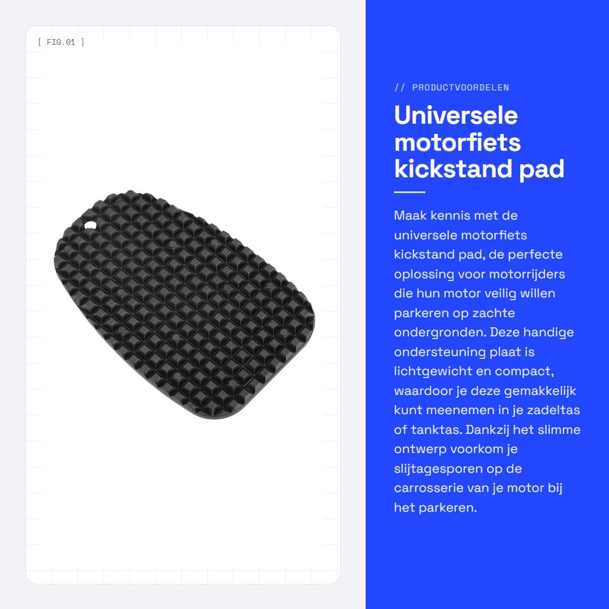 Dailygoods- Kickstand Pad Antislip - Ondersteuningsplaat - Motorfiets Standaard - Lichtgewicht - Praktisch - Voor Zachte Grond - Motorfietsstandaard
