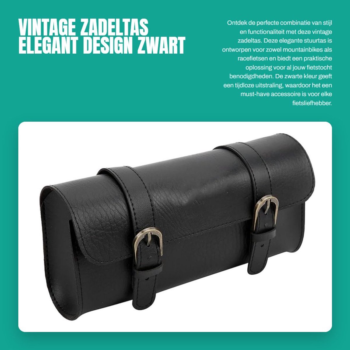 Dailygoods- Zadeltas Elegant - Zwart - Stuurtas - Mountainbike - Racefiets - Schokbestendig - Fietstas