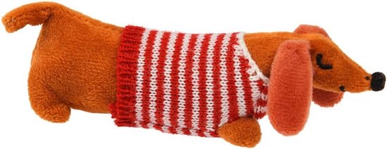 Mini Worst Hond - Knuffel Teckel - Cadeau Idee - Met Illustratie Doos - 135 cm - Meerkleurig — afbeelding 5