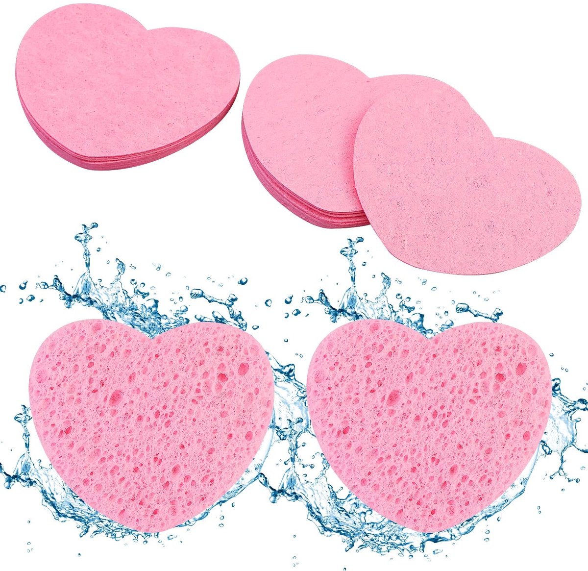 Dailygoods- Gezichtsspons 22 stuks - Zachte Cellulose - Hoge Reinigingskracht - Make-up Spons - Natuurlijke Gezichtswasspons - Massage Poriënpeeling