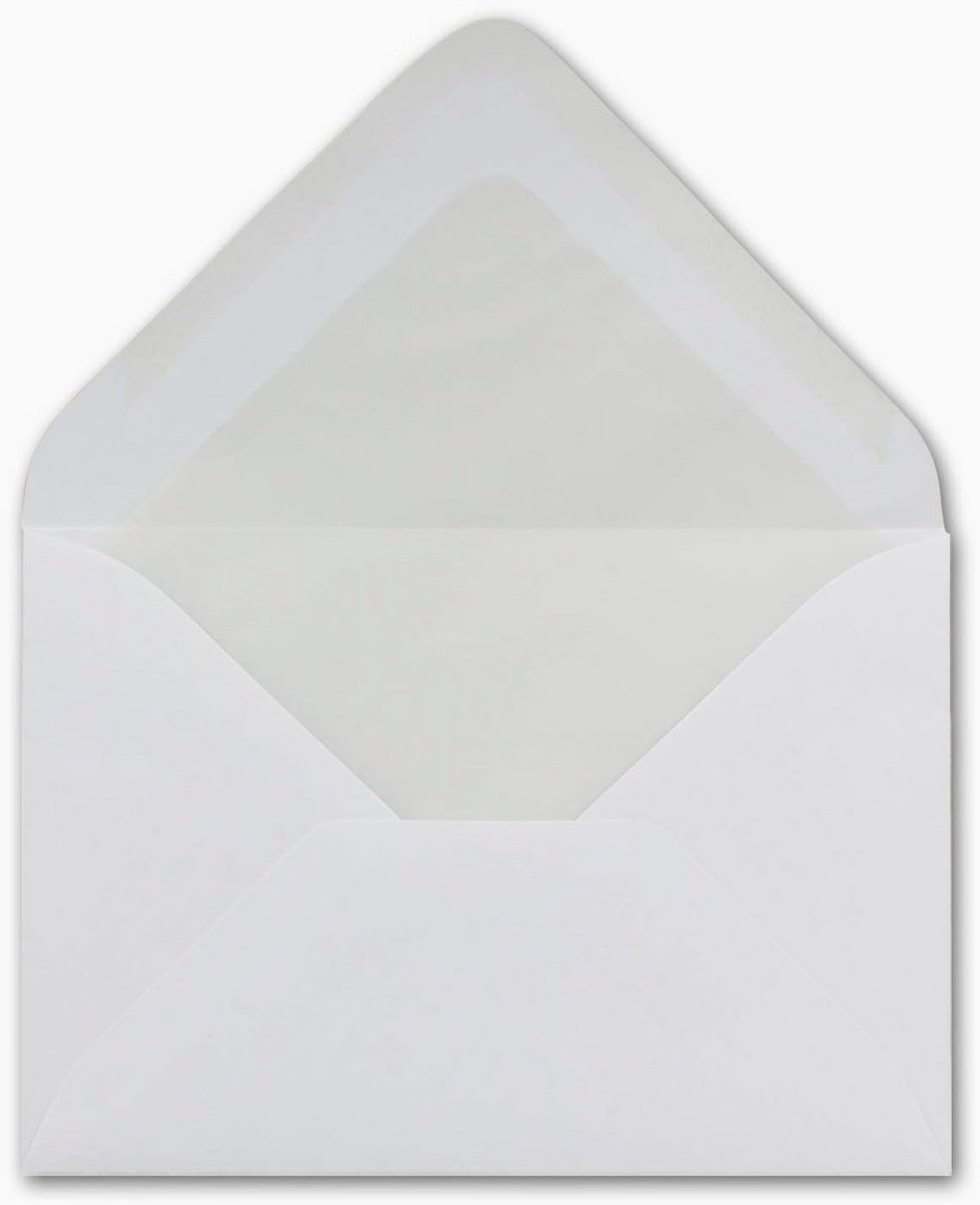 DIN B6 Enveloppen - Luxe Briefpapier - Kaarten Versturen - Zijdeglans Voering - 150 Stuks - Wit