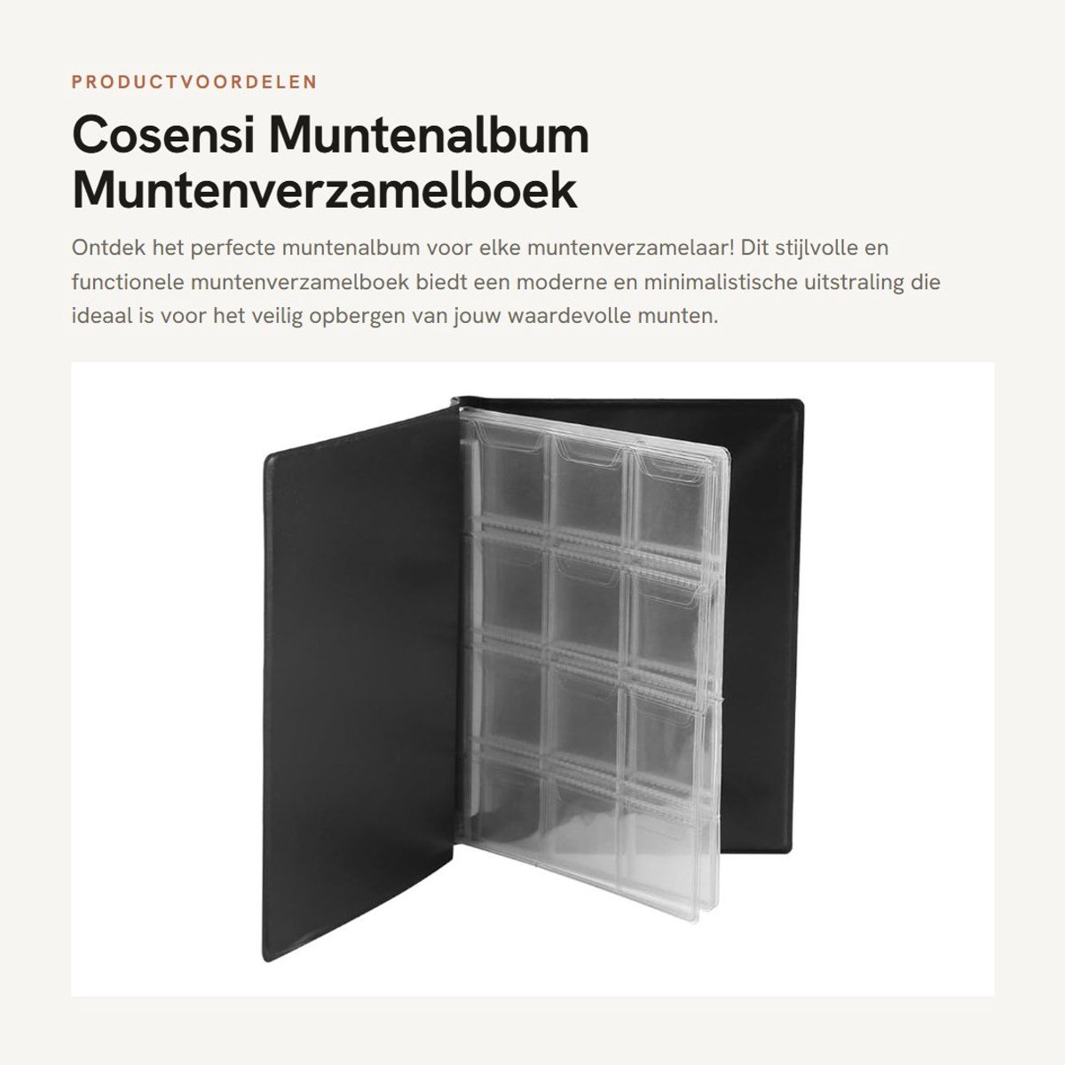 Dailygoods- Muntenalbum 120 Vakken - Munthouder - Munten Verzamelen - Draagbaar - Waterdicht - Modern Design - Muntenverzamelaar