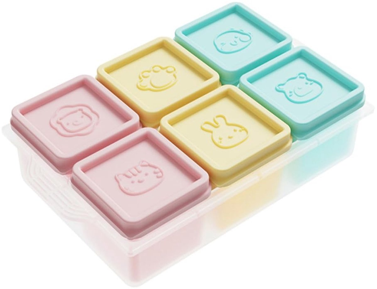 Dailygoods- Diepvriesvorm met deksel - IJsblokjesvorm - Siliconen - Individuele vakken - Stapelbaar - Inhoud 110 ml - Ijsblokjeshouder