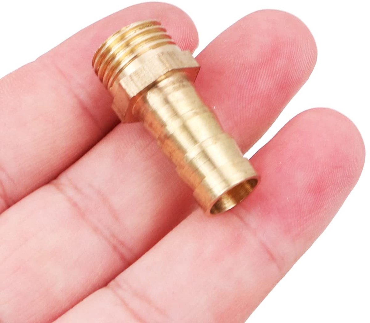 Dailygoods- Slangconnector 10 Stuks - Messing - Tuin/Badkamer - Vijver/Pool - Luchtcompressor - 1/4 Draad - 31mm Lengte - Slangkraan