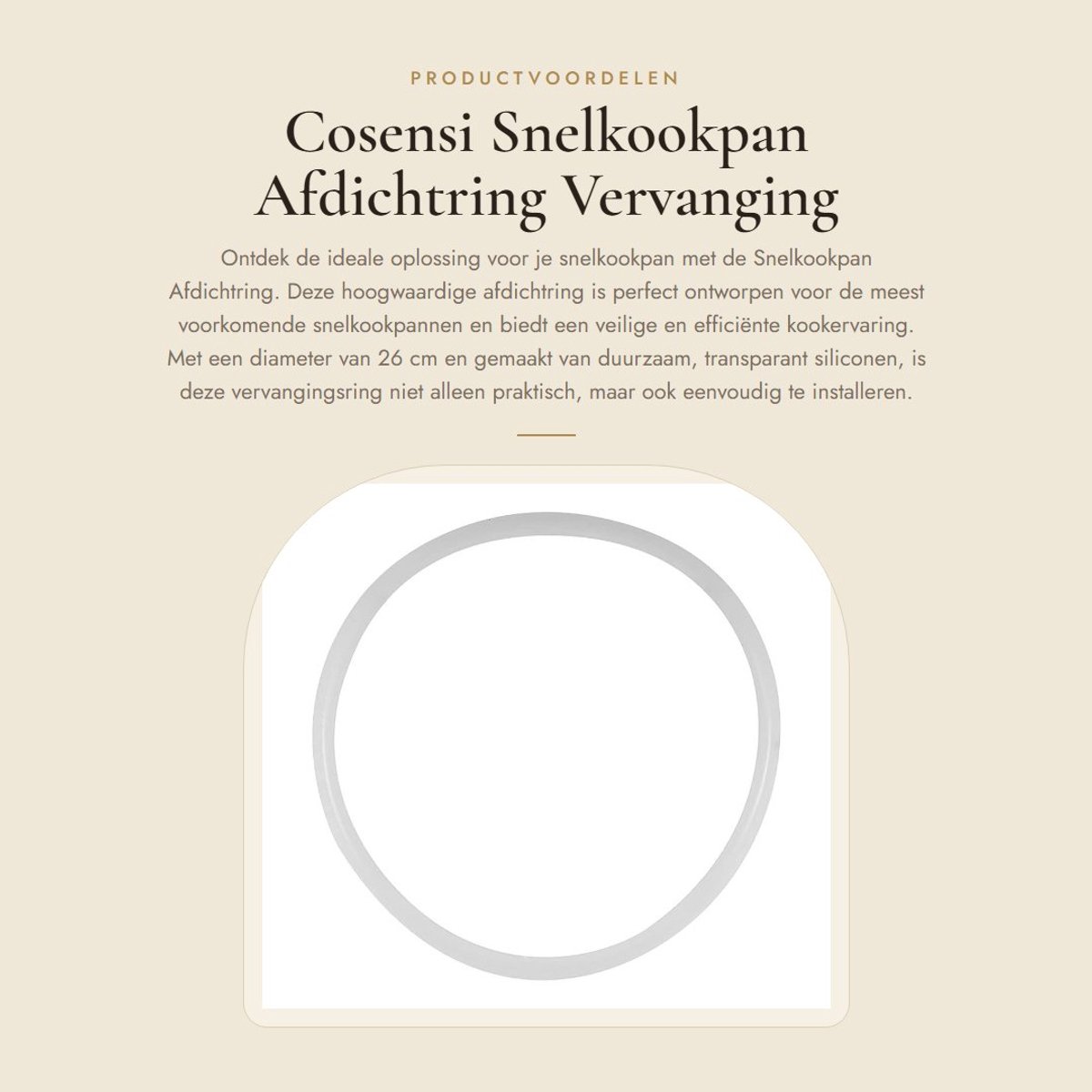 Dailygoods - Snelkookpan Afdichtring - Vervanging Accessoire - Eenvoudige installatie - Transparant Siliconen - Hoge Temperatuurbestendigheid - 26 cm...