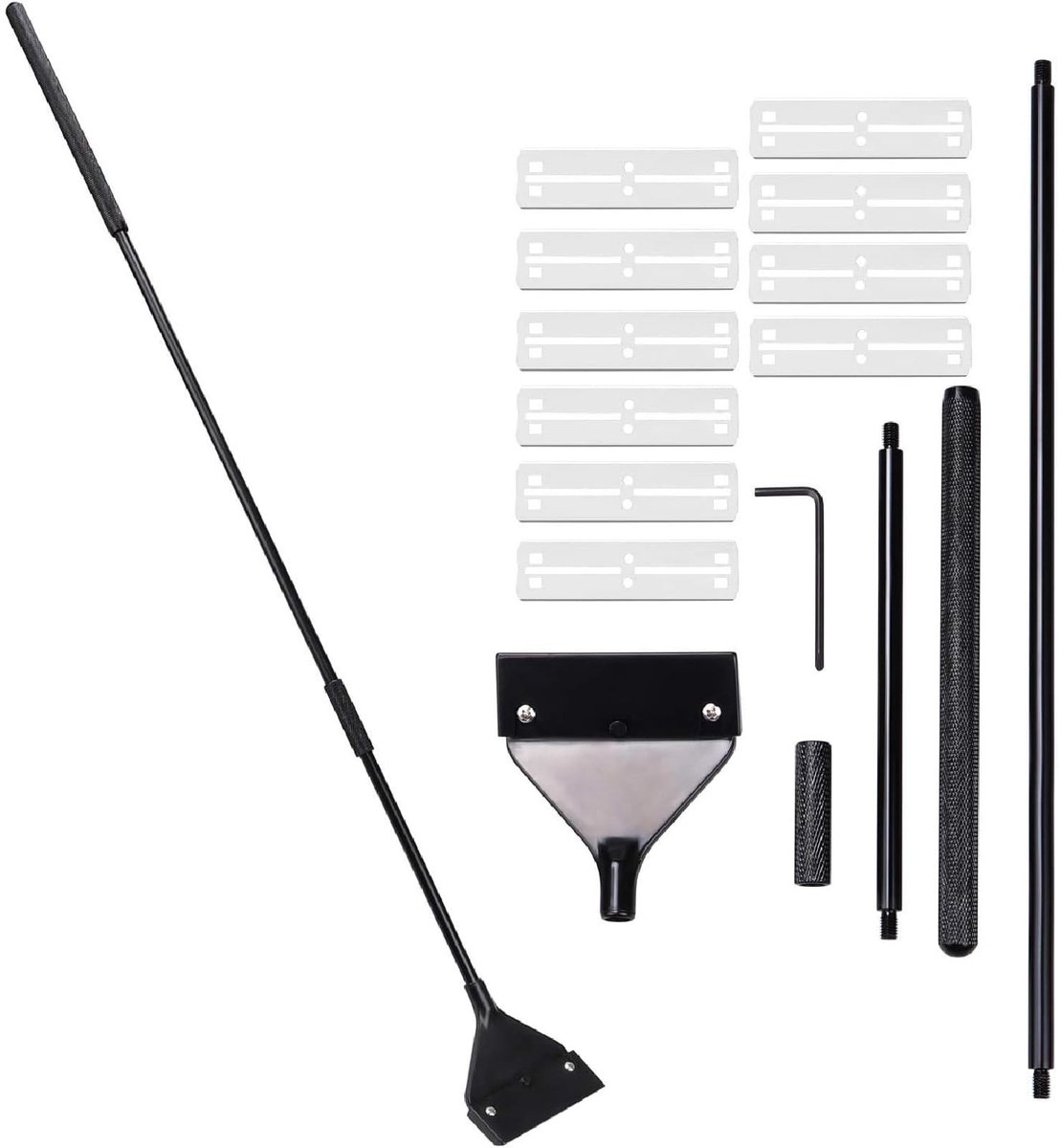 Dailygoods- Algenschraper 62 cm - Aquariumreiniger - Roestvrij Staal - Afneembare Stang - 10 Messen - Veiligheidsbescherming