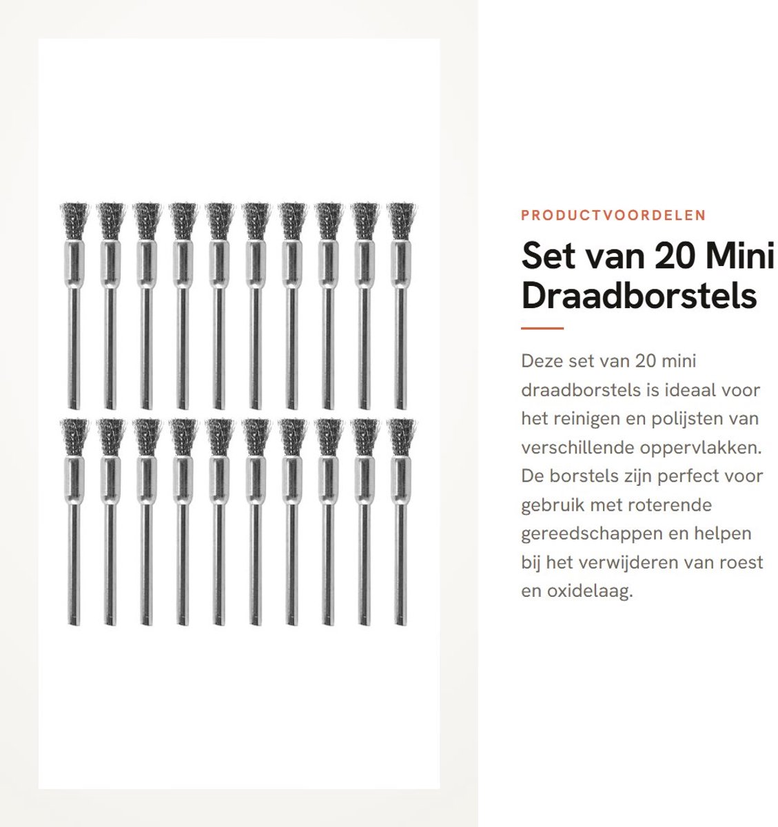 Dailygoods- Draadborstels 15 Stuks - Mini Staalborstelset - Polijstwielenset - Roterende Gereedschap - Voor Reinigen en Polijsten - Duurzaam Staal - Staalborstel