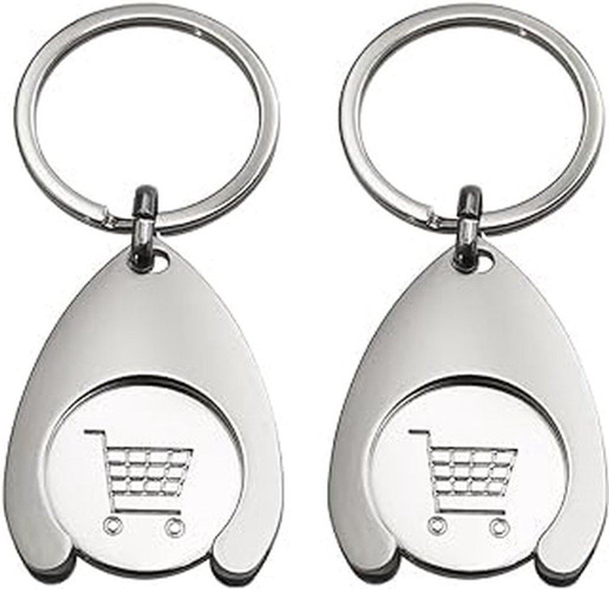 Dailygoods- Winkelwagenmuntjes Set - Sleutelhanger Ringen - Sleutelhanger Auto - Sleutelhanger Foto - Hoogwaardig Metaal - Elegant Design