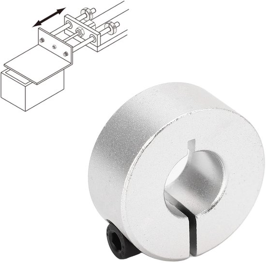 Allecto - Gedeelde stelringen - 12 mm - Aluminiumlegering - Diepteaanslagringen - Klemring voor steekwagens - Geschikt voor bolderkar van Merkloos — afbeelding 2