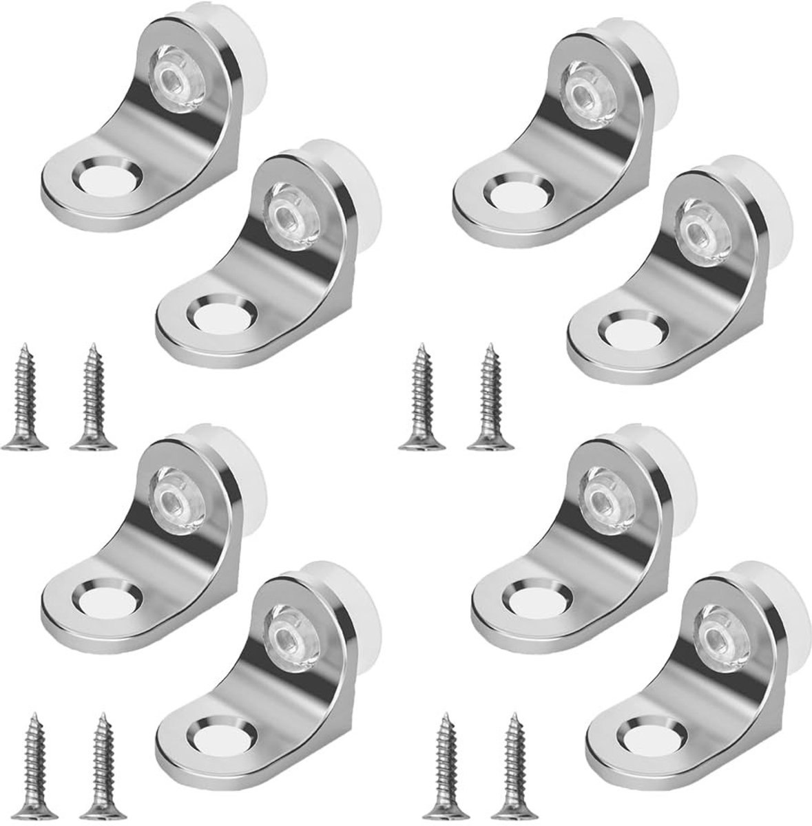 Dailygoods- Plankbeugels 16 stuks - L-vormig ontwerp - Antislip rubberen zuignap - Zinklegering - Eenvoudige installatie - Goede draagkracht - Planksteunen