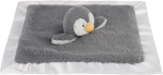 Lamb Knuffeldieren Zachte veiligheidsdoekje Grijze Pinguïn Baby Kinderkamer Karakter Deken Luxe Knuffelaar Pluche (Grijze Pinguïn, 35,56 cm) — afbeelding 4
