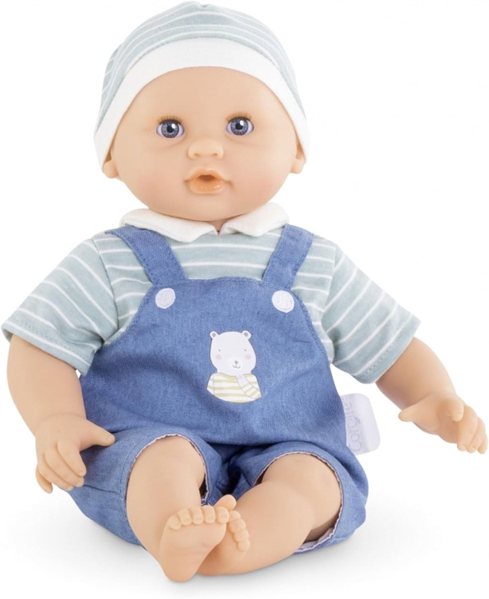 Babypop Mael - Knuffelpop Zacht Lichaam - Spelen en Knuffelen - Vanille Geur - 30 cm - Blauw