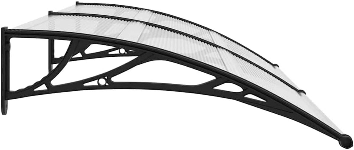 Deur Luifel - Overkapping Entree - Bescherming Huis - Weerbestendig Polycarbonaat - 200 x 100 cm - Zwart Transparant