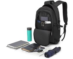 Seth Select Laptoprugzak 15,6 Inch – Waterdichte Anti-Diefstal Rugzak voor Werk, School, Zakenreizen en Dagelijks Gebruik - Zwart