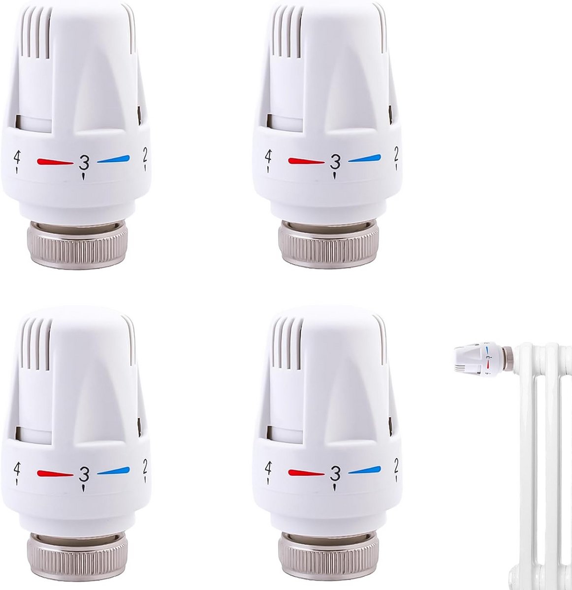 Thermostaatknop - Radiatorventiel - Verwarming Regelen - Vorstbeveiliging - M30 x 15 - Wit