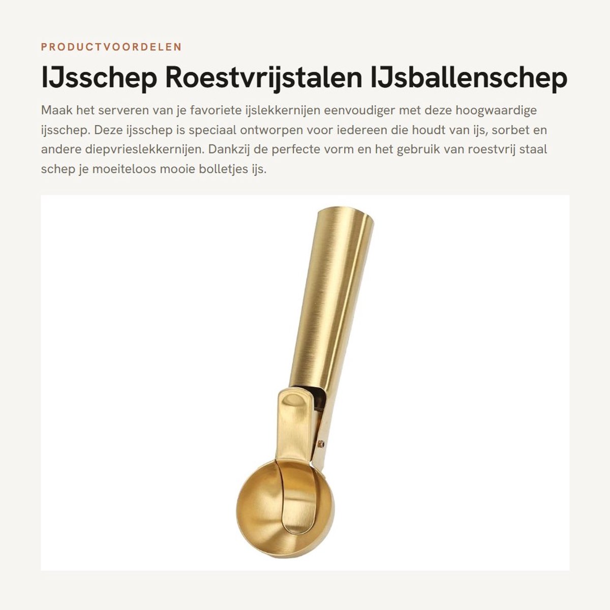 Dailygoods- IJsschep Vaatwasmachinebestendig - Roestvrij Stalen IJsballenschep - Antiaanbaklaag - Ergonomische Handgreep - Multifunctioneel Gebruik - Gemakkelijk te Gebruiken - Ijslepel