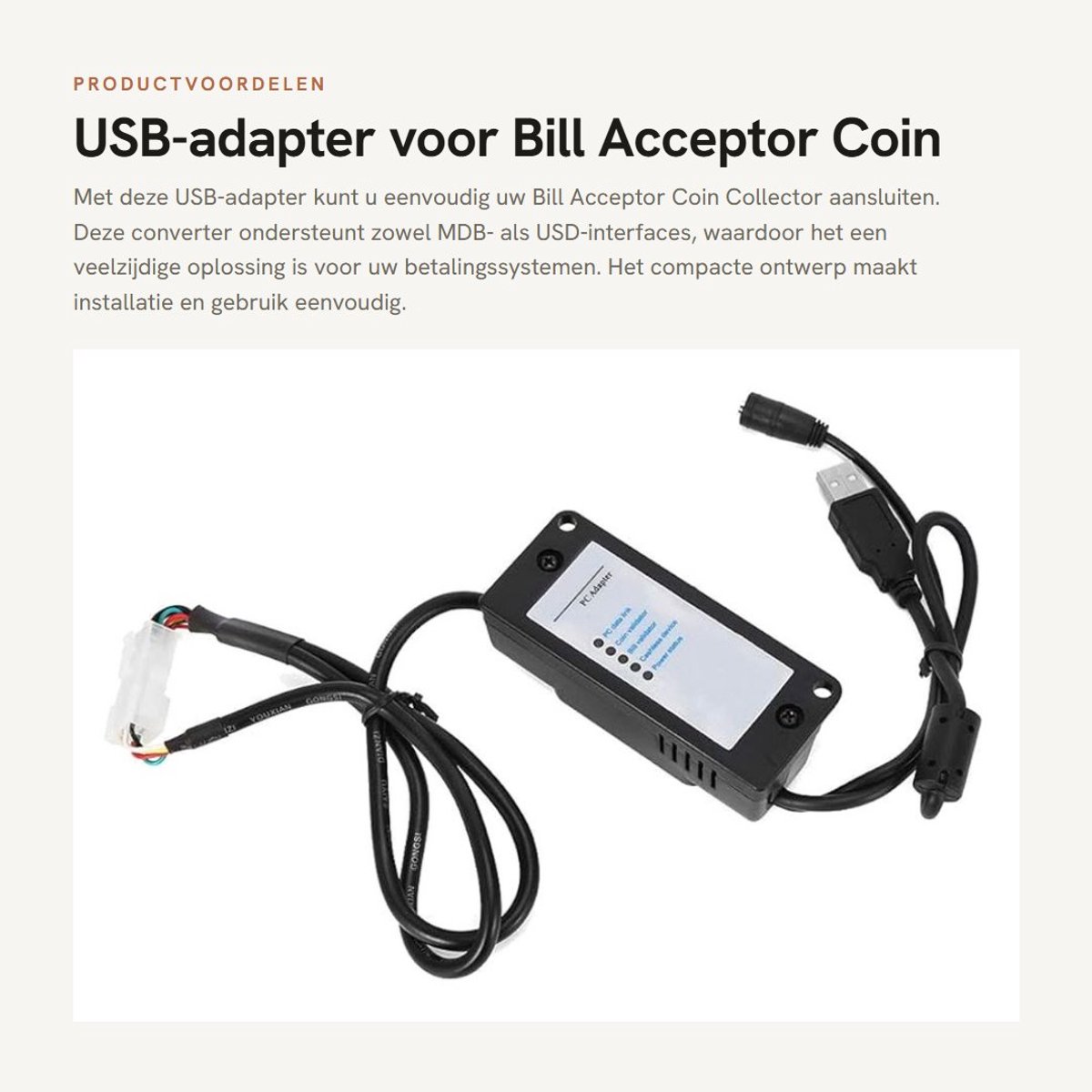 Dailygoods - USB-adapter voor Bill Acceptor Coin Collector