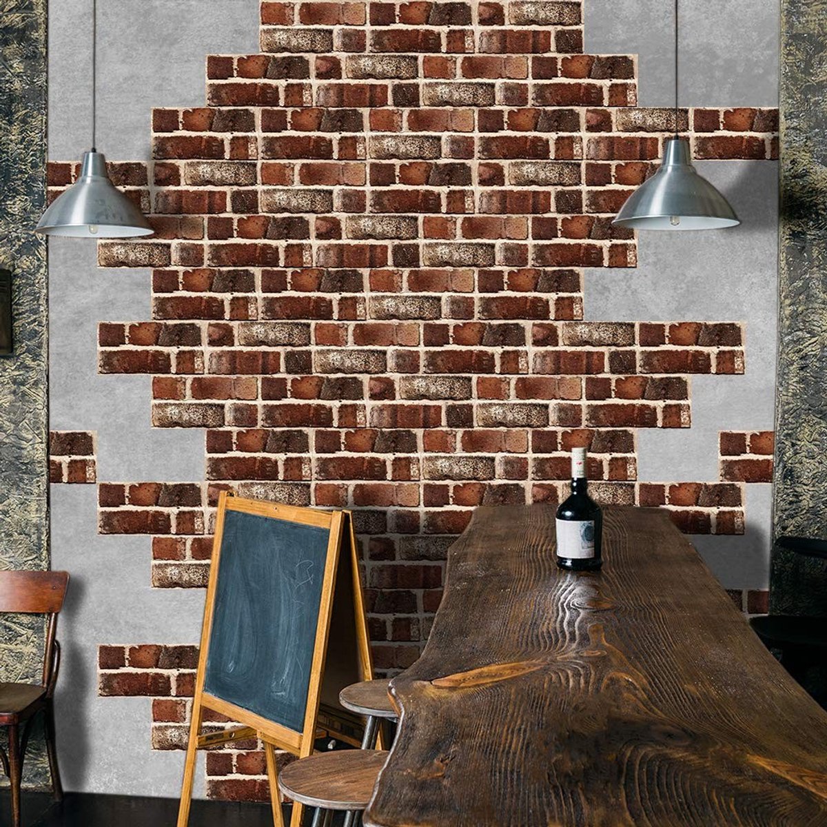 Allecto - Wandstickers - Brick Effect - 27 Stuks - Muurdecoratie
