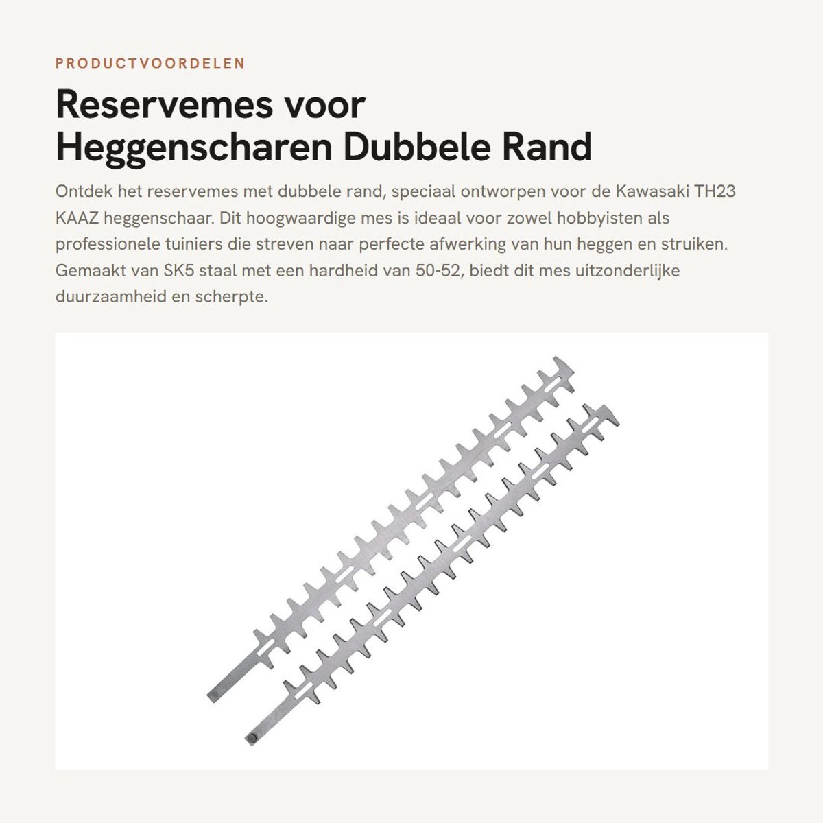 Dailygoods- Reservemes Dubbele Rand - Heggenschaar - SK5 - 76 mm - 38 Tanden - 1 Paar Messen - Hardheid 50-52 - Heggenschaarmes