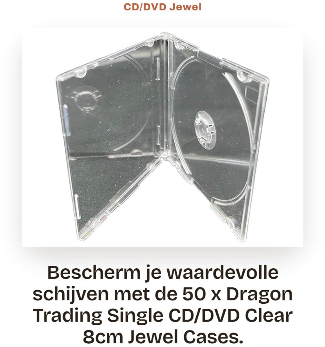 Dailygoods - CD/DVD Jewel Cases - 50 x Clear - Voor kleine schijven - Bescherming van media - Perfect voor archivering - Geschikt voor CD's en DVD's -...